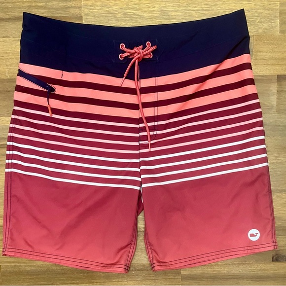 Vineyard Vines Other - Vineyard Vines Men’s Surflodge Windward Board Shorts Striped Size 34 Side Zipper